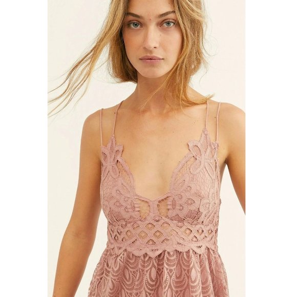 Free People FP One "Adella" Burnout Slip Mini Dress Lace Crochet XS New - Picture 3 of 9